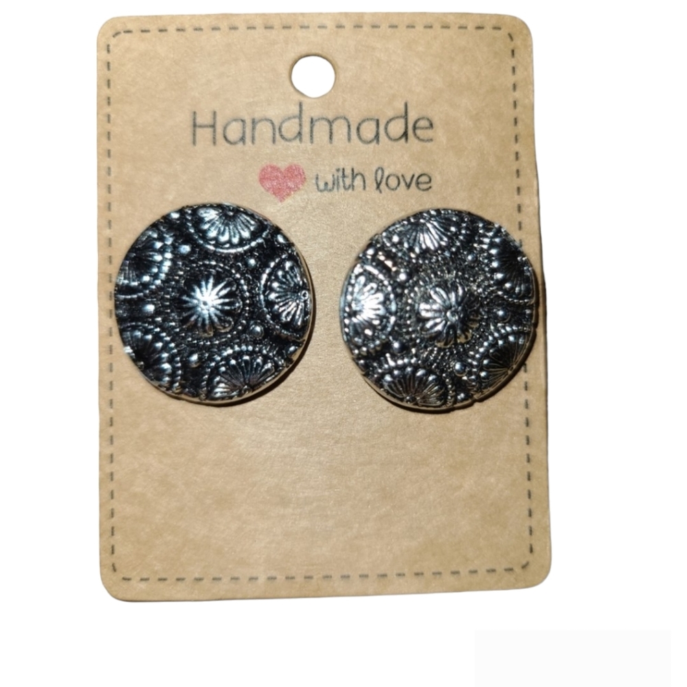 Vtg Clothing Buttons Made into Pierced Ear Lot 1